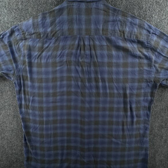 Peter Millar Soft Lightweight Button Up Shirt Men Long Sleeve Blue Gray Plaid - Picture 12 of 12